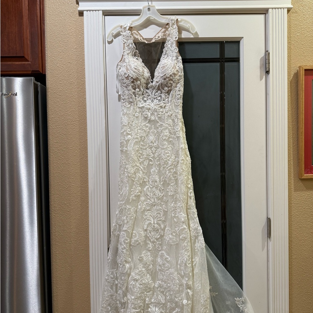 David's Bridal Elegant White Gown